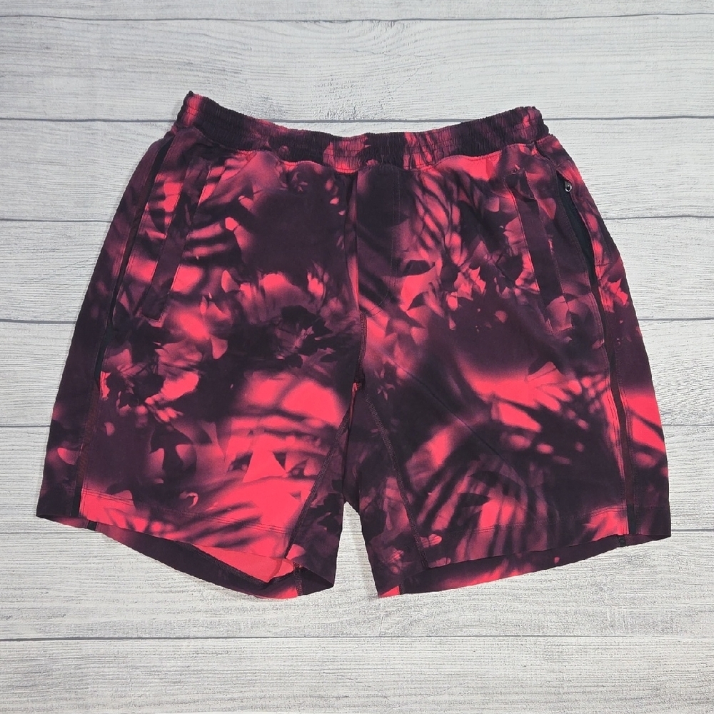 Lululemon Men's Pace Breaker Shorts Black/Pink Size XL